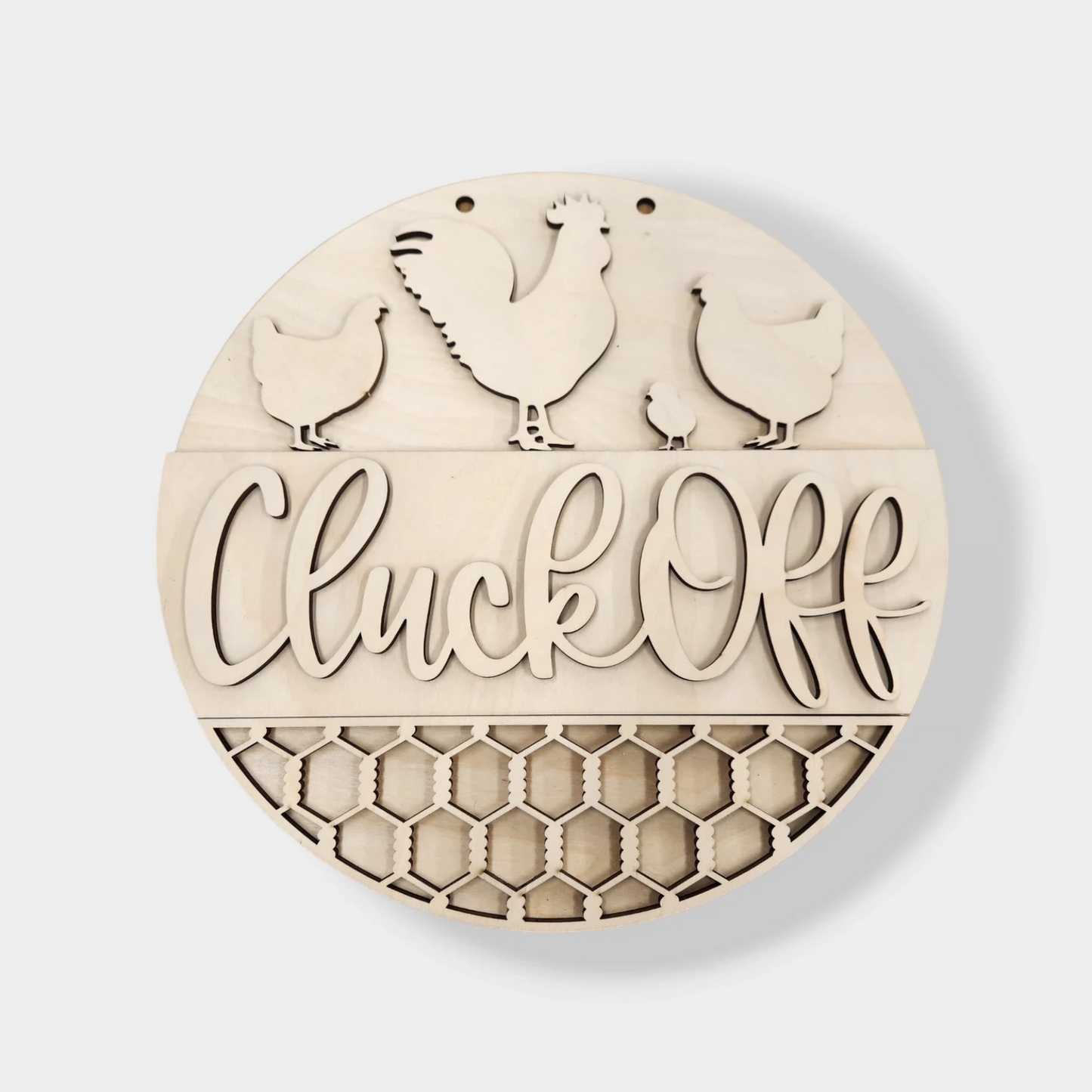 Cluck Off Round Door Hanger DIY Kit