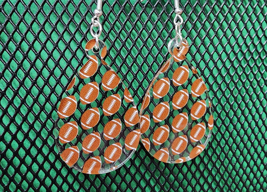 FOOTBALL EARRINGS/ACRYLIC/LASER CUT