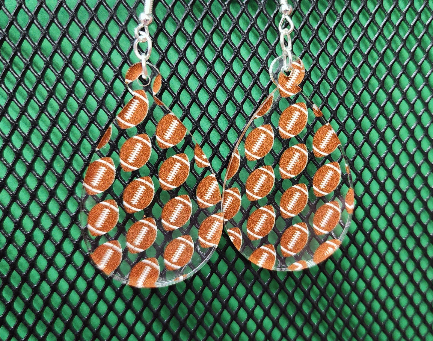 FOOTBALL EARRINGS/ACRYLIC/LASER CUT