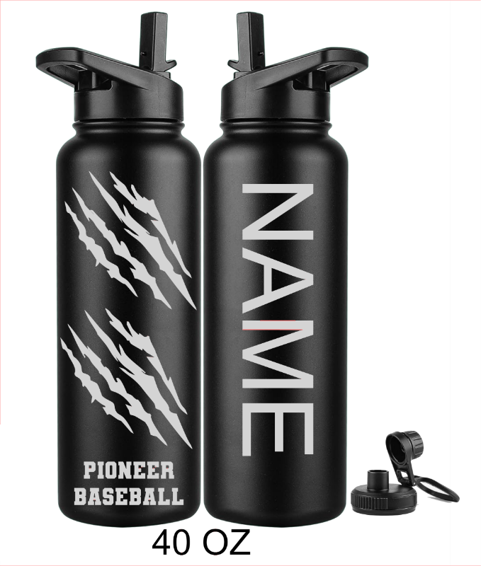 ENGRAVED PIONEER BASEBALL WATER BOTTLE TUMBLERS