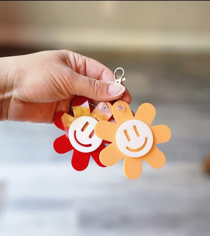 Flower Smiley Keychain