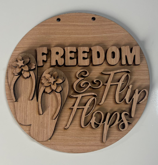 Freedom and Flip Flops Round Door Hanger DIY Kit