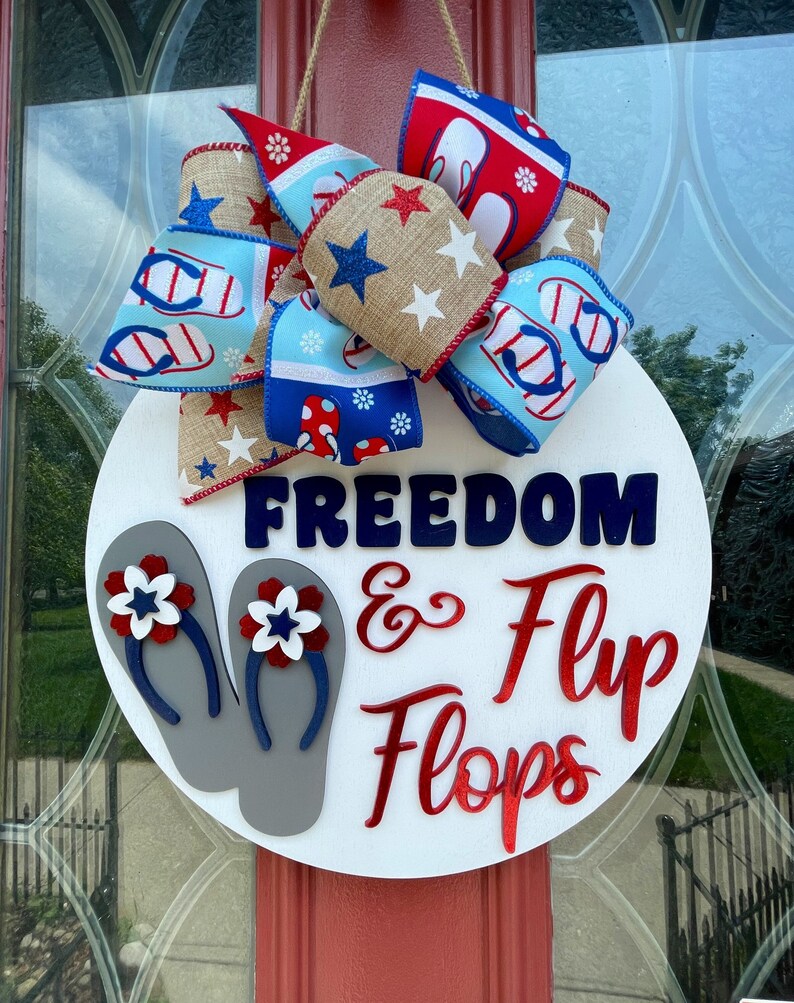 Freedom and Flip Flops Round Door Hanger DIY Kit