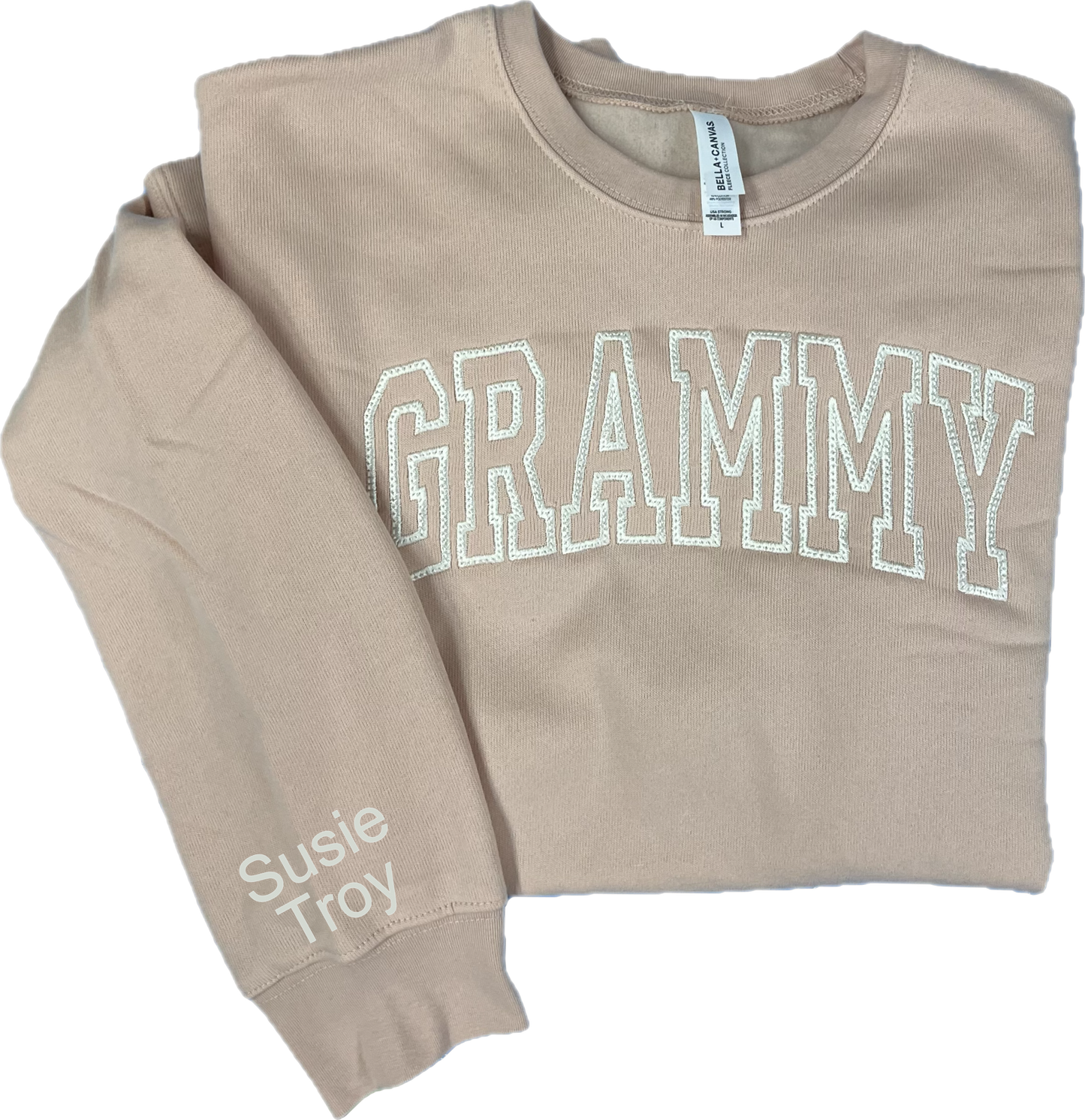 Grammy Arched Crewneck with Names on Sleeve