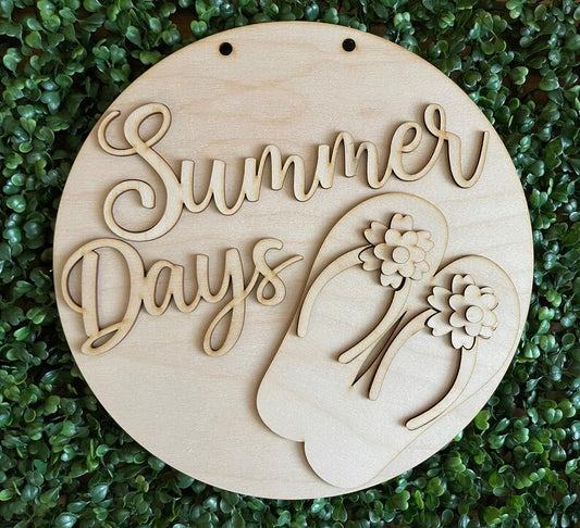 Summer Days with Flip Flops Round Door Hanger DIY Kit