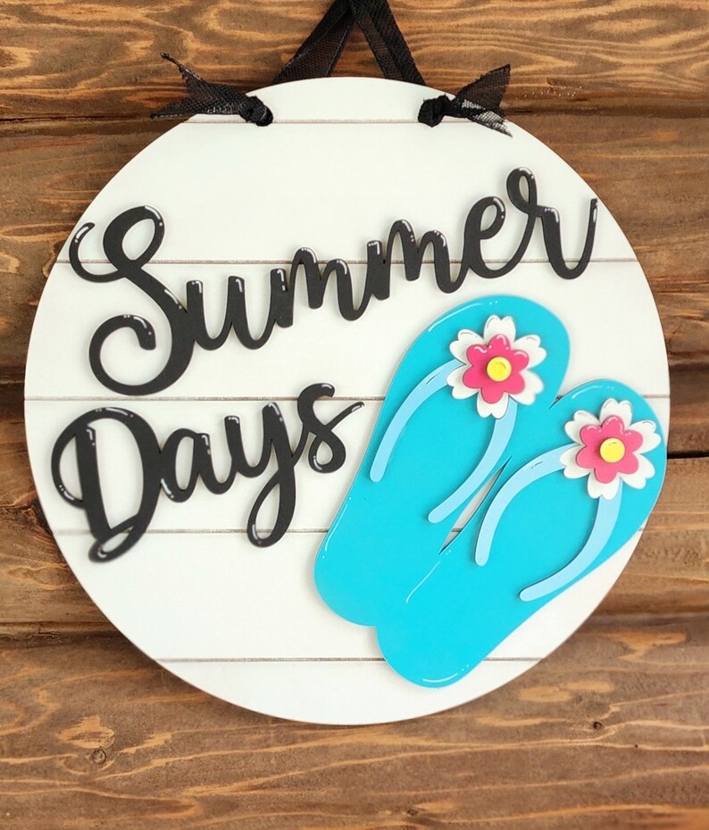 Summer Days with Flip Flops Round Door Hanger DIY Kit